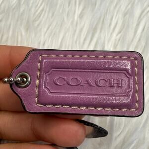 1.5" Coach Purple Fob Bag Charm Hang tag Hangtag